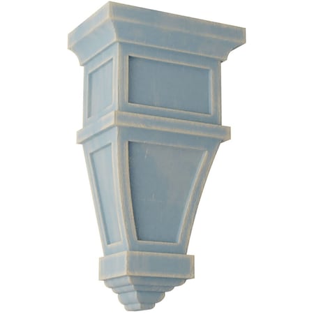 Ekena Millwork 6"W x 4"D x 11"H Alpine Wood Vintage Decor Corbel, Driftwood Blue CORWD06X04X11APBU